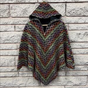 Vibrant Multicolor Knit Poncho